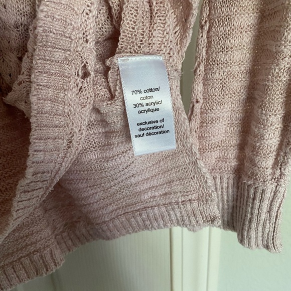 Maurices Women’s Open Stitch Sweater Tunic Top Shirt Light Pink Medium M - Picture 5 of 6